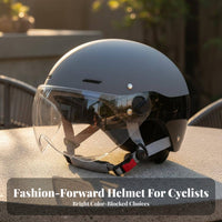 Lightweight Summer Riding Helmet Shock Resistant Half-Face Motorcycle Helmet Breathable Adjustable Fit for Women