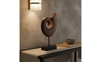 Tranquil Ornament Handmade Abstract Wood Sculpture Retro Style House Decoration for Lobby Area