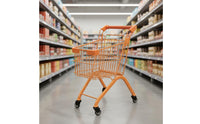 360-Degree Swivel Wheels Toy Grocery Trolley Realistic Design Children's Play Shopping Trolley for Toddlers, Playroom