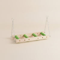 Textured Hanging Bird Ladder Natural Bird Ladder with Chains Long-Lasting Toy Sturdy for Small Birds, Parakeets, Budgies