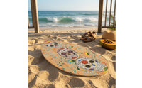 41-Inch Stand up Paddle Board Teardrop Shape Paddle Board Skull Print Wooden Surfboard Colorful