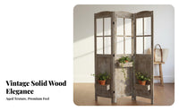 Folding Wooden Screen Foldable Design Decorative Wood Divider Multi-Functional Panel Screen Divider for Shop Owners, Renters, Entryway, Bedroom, Cafe