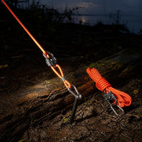 Self-Locking Windproof Tent Rope Adjuster with Reflective Guy Line and Carabiner for Outdoor Camping