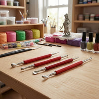 4 Pieces Stainless Steel Clay Sculpting Tool Cylindrical Clay Modeling Tool Easy to Clean Stylus Straight for Sculptors