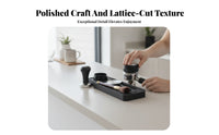6 Pieces Matte Black Coffee Tamping Set Knurled Espresso Tamper Kit Even Extraction Espresso Accessories Kit Puck Screen