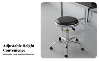 Anti Lab Stool Certified Gas Lift Adjustable Height Rolling Stool Thick Cushi Single D Seat Swivel Chair for Factory Workers