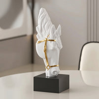 Horse Head Sculpture Tabletop Horse Head Statue Decorative Decor for Entryway, Bookshelf