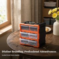 Orange Frame Small Parts Organizer Compact 6-Drawer Storage Box