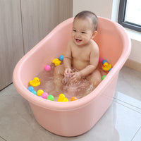 Deep-Barrel Toddler Bath Tub Portable Bath Tub with Seat Easy-Clean Baby Bathtub Comfy for Toddlers