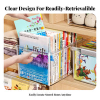 Wheeled Book container Transparent Storage Box Large Capacity for Students, educators
