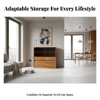 Modular Wooden Display Unit With Glass Doors Multi-Compartment Cabinet Japanese Design Bookcase for Students, Homeowners, Living Room, Bedroom