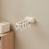 Drying Rack with Sock Clips No-Drill Clothes Airer with Sock Clips Wall Drying Rack Space-Saving Compact for Bathroom, Balcony
