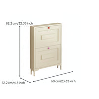 Space-Saving Slim Shoe Cabinet Sturdy Steel Construction Narrow Shoe Storage Cabinet Dustproof Large Capacity for Hallway