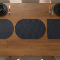Nordic Style Dual-Color Leather Placemat, Waterproof and Oil-Proof Dining Table Mat
