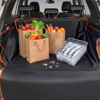 Pet Trunk Mat Raised Sidewall Waterproof Trunk Liner Cargo Area Liner Coated Material Pet Cargo Mat Orange Edging