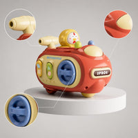 Toy Motorcycle with Whistle Cartoon Press and Go Toy Batterybattery-Less Interactive for Toddlers, Playroom, Daycare
