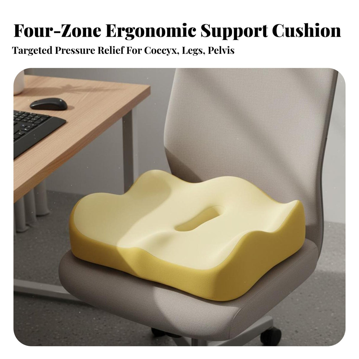 Viscoelastic Foam Seat Pad Breathable U-Shaped Coccyx Pad Seating Accessory Slow Recovery Support Pillow Skin-Gentle Material