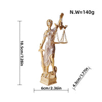 Lady Justice Statue Tabletop Lady Justice Figurine Textured for Bookshelf