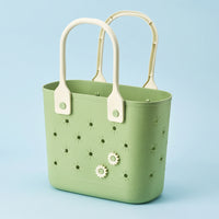 Portable Tote Basket with Handles Ventilated Perforated Storage Tote Multi-Purpose Plastic Storage Bin with Handles Lightweight for Bathroom, Shower, Closet