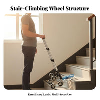 Foldable Hand Truck Multi-Functional Folding Shopping Trolley Adjustable Handle Portable Luggage Trolley for Shoppers, Homeowners, Home Use, Warehouse