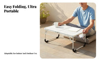 Aluminum Alloy Frame Foldable Laptop Table Lightweight Portable Laptop Table Space Saving Portable Bed Desk Multi-Purpose for Students, Telecommute Workers, Outdoor, Travel, Dorm Room, Bedroom