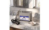 Sound Wave Cleaner with Basket Digital Sound Wave Cleaner Machine Stainless Steel Eyeglass Cleaning Machine for Jewelers, Hobbyists, Home, Workshop