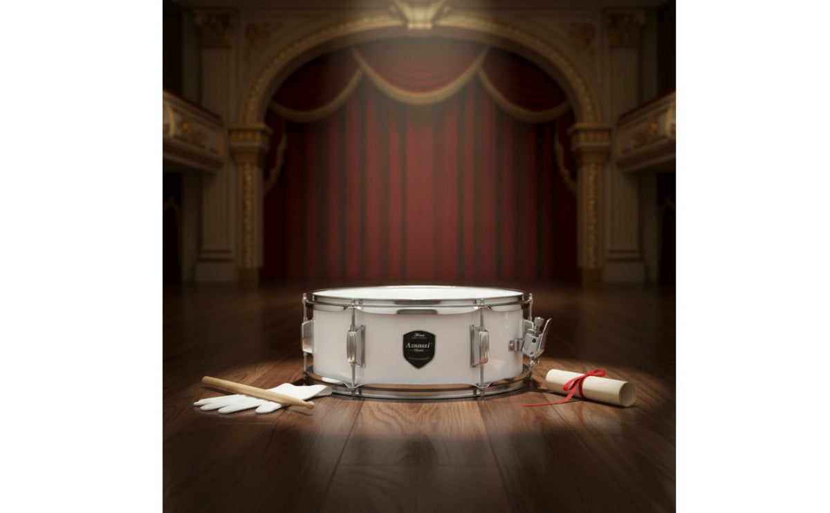 Wood Shell 14 Inch Snare Drum Metal Hoop Wooden Snare Drum Punchy Sound Musical Instrument Bright Attack for Students, Adults, Marching Band