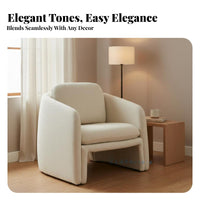Wabi-Sabi Aesthetic Upholstered Armchair Designer Design Upholstered Tub Chair Luxurious Cushioning Lounge Seating Sculptural Form for Interior Designers, Homeowners, Readers, Living Room, Bedroom, Reading Nook, Reception Area