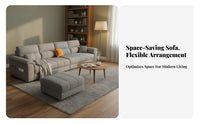 Straight Line Sectional Sofa Sturdy Frame Modern Textile Couch Firm-Density Foam Upholstered Multi-Seater Sofa for Homeowners, Hosts, Lounge Area