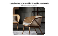 Cane rear Armchair Nordic aesthetic Lounge Chair centuryera Modern Home Furniture for Readers, Homeowners, Living Room, perusing corner, Bedroom