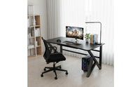 Gaming Desk Built-in Cable Management Carbon Fiber Desk Surface Headphone Hook K-Leg Computer Table for Esports Athletes, Students, Bedroom