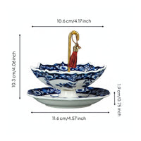 Umbrella Shaped Tea Strainer Chinese Chic Design Porcelain Loose Herb Filter