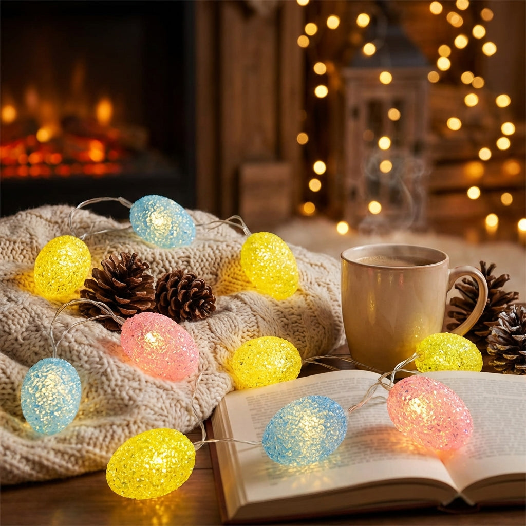 Easter Egg String Light Multi Color Easter Egg Portable Holiday Decoration for Home Stylists, Kids, Spring Decor, Bedroom, Mantelpiece