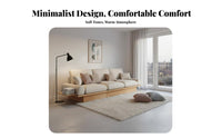 Lowdesign Wooden Settee Japanese Aesthetic Living Room Furniture with Storage Sofa Bed for Minimalists, Young Adults, Bedroom, Lounge, Home Office