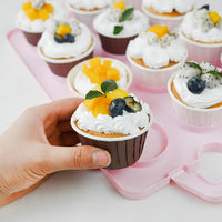 Cupcake Carrier Box with Handle, Plastic Multi-Layer Storage Container for Dessert Stand Transport