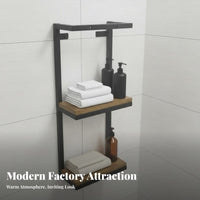 Industrial Design 2-Tier Bathroom Rack Space-Saving 2-Tier Wall Shelf Rust-Proof Towel Holder Easy to Install for Renters, Homeowners, Families, Restroom, Small Areas, Apartment, Laundry Room