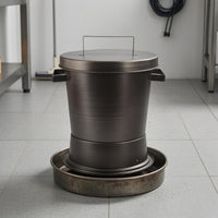 Briquette Extinguishing Bucket Commercial Lidded Metal Briquette Bucket Side Handles Ash Container for Restaurant