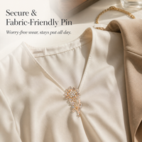 Elegant Rhinestone Brooch Pin for Women, Anti-Exposure Collar Pin, Versatile Fashion Accessory