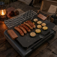 Cassette Cooktop Compatible Camping Grill Pan Induction Ready Nonstick Grill Pan Easy to Clean Cookware Lightweight for Outdoor, Home