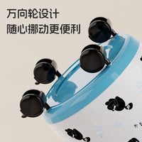 Large Capacity Rolling Trash Can with Lid - Polka Dot Design