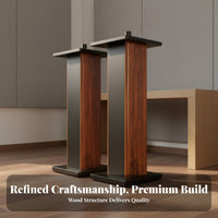 2 Pieces Non-Slip Base Floor Speaker Stand Heavy Duty Sand Fillable Speaker Stand Shock Absorption Audio Accessory Easy Assembly for Audiophiles, Home Theater Enthusiasts, Living Room