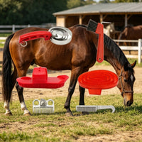 6 Pieces Horse Grooming Set Black Bristles Horse Grooming Kit Equine Brush Set Allall-in-All-Inclusive Portable for Riders