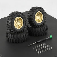4 Pieces RC Wheel and Tire Assembly Multi-Spoke RC Crawler Wheel with Tire Stable