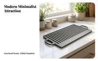 Cookware Built-in Handles Heat Retention Cast Grill Plate  Rectangular Cast Grill Plate