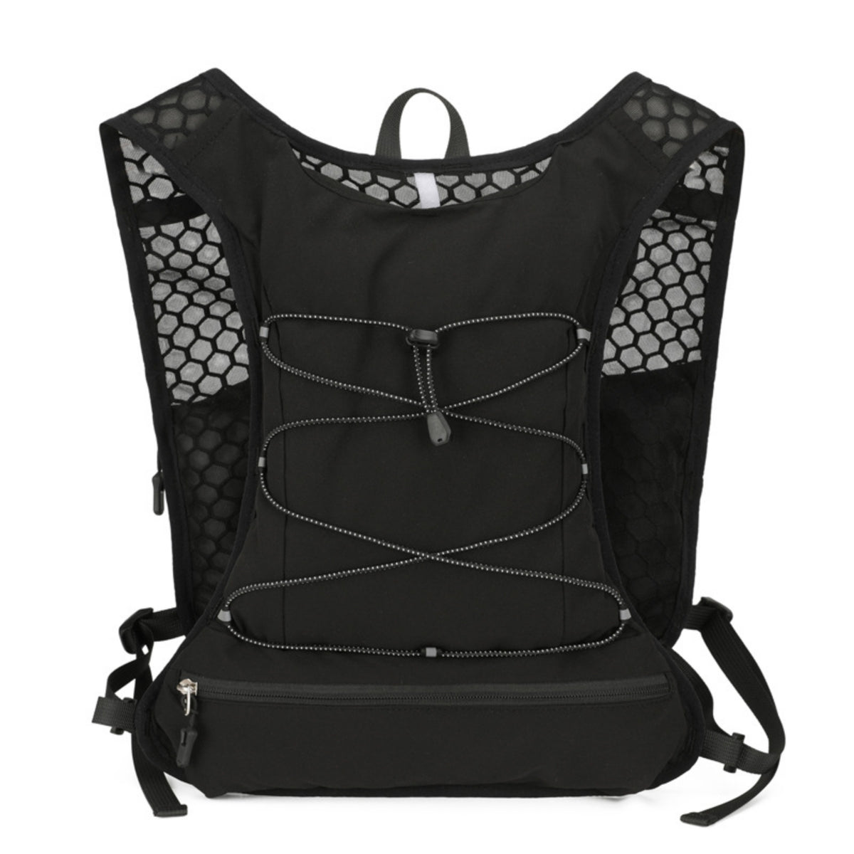 Lightweight Backpack-Design Running Vest Adjustable Cord Lacing Mesh Running Vest Wide Shoulder Straps Outdoor Gear