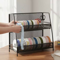 Ribbon Storage Rack Space Saving Multi-Tier Ribbon Rack Tiered Storage Basket Shelf Easy Assembly Washi Tape Holder for Florists
