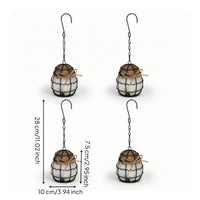 4 Pieces Drum-Shaped Hanging Nesting Ball with Hook Outdoor Nesting Ball with Hook Natural Rustic for Wild Birds, Garden, Yard, Balcony, Patio