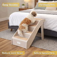 Dog Steps for Bed and Sofa with High Density Foam, Foldable Portable Pet Ramp for Small Breeds and Car Boot, Lightweight Design