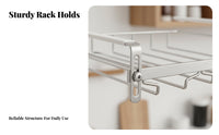 Stainless Steel Vino Glass Hanger Anti-Rust Hanging Stemware Holder Inverted Glass Storage Rack Long-Lasting Bar Accessory