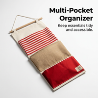 Hanging Storage Organiser with Pockets, Wall Hanging Storage Bags, Over Door Storage Organiser, Dorm Room Striped Hanging Organizer